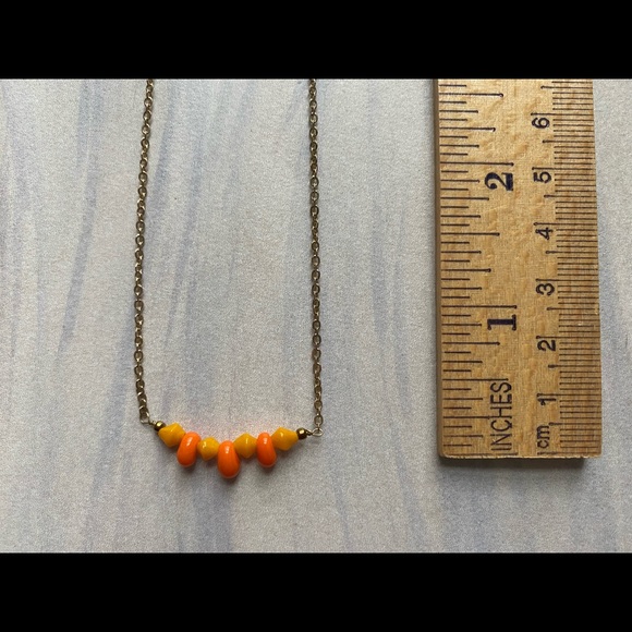 NWT yellow/orange porcelain beads on gold findings. Delicate with a statement. - Picture 4 of 5